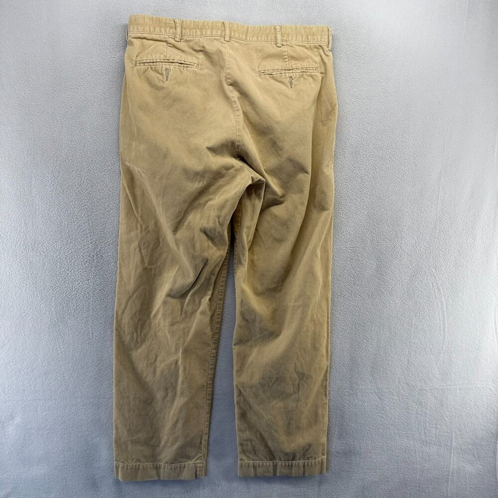 Vintage Ralph Lauren pants mens 35x30 Fits 34x30 Tan Corduroy Trousers baggy 90s - Picture 7 of 7
